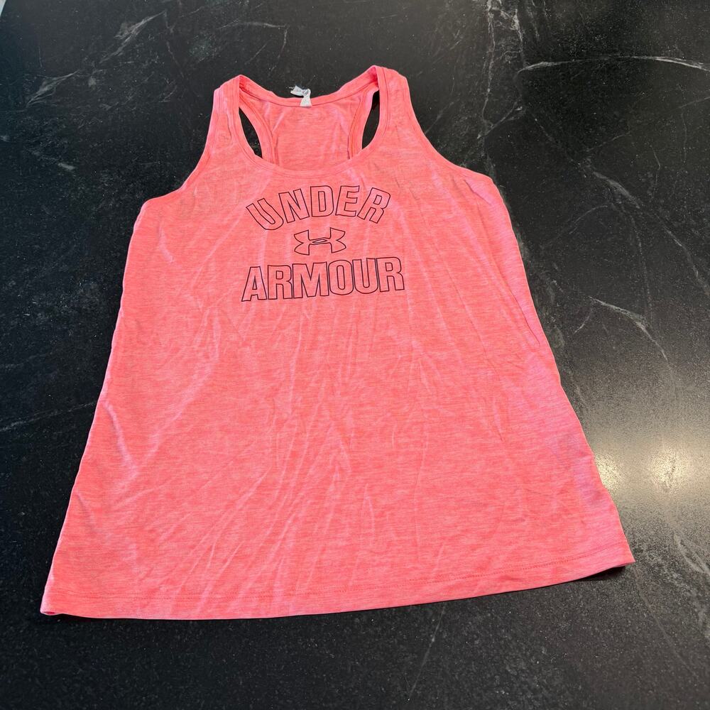Under Armour HeatGear Racerback Tank Small Coral Athletic Gym Top